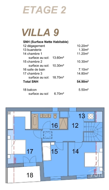 Angrenzende Villa mit 4,5 Zimmern und herrlicher Aussicht -  Bild 13
