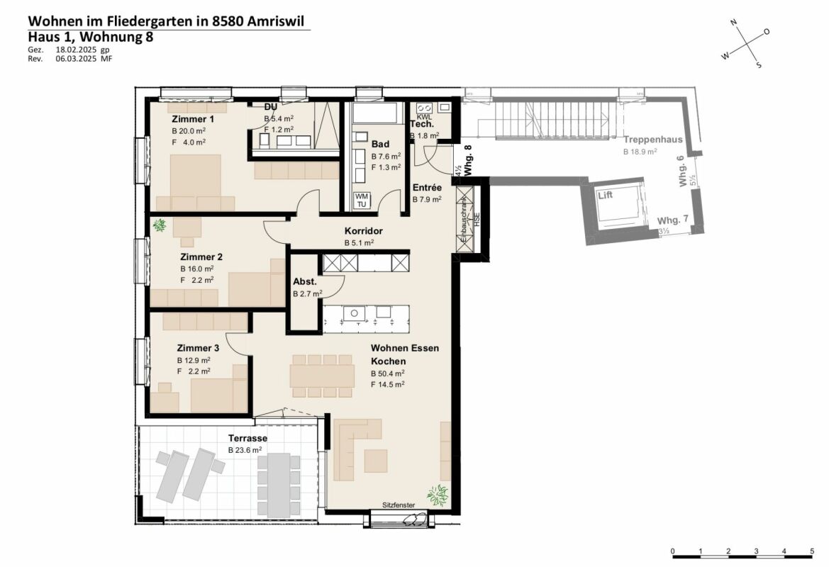 Neubauprojekt «Fliedergarten» - modernes Wohnen mit Stil und Nachhaltigkeit - hochwertige Obergeschosswohnung -  Bild 5