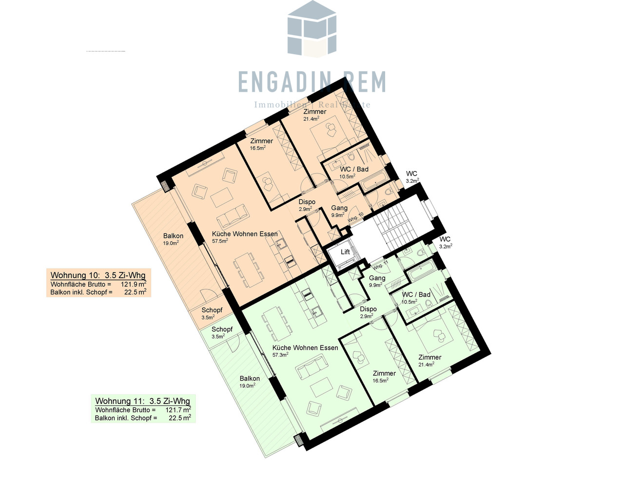 * Flexibles Erdgeschosskonzept - Wohnung Nr. 9 - Obergeschoss Haus B