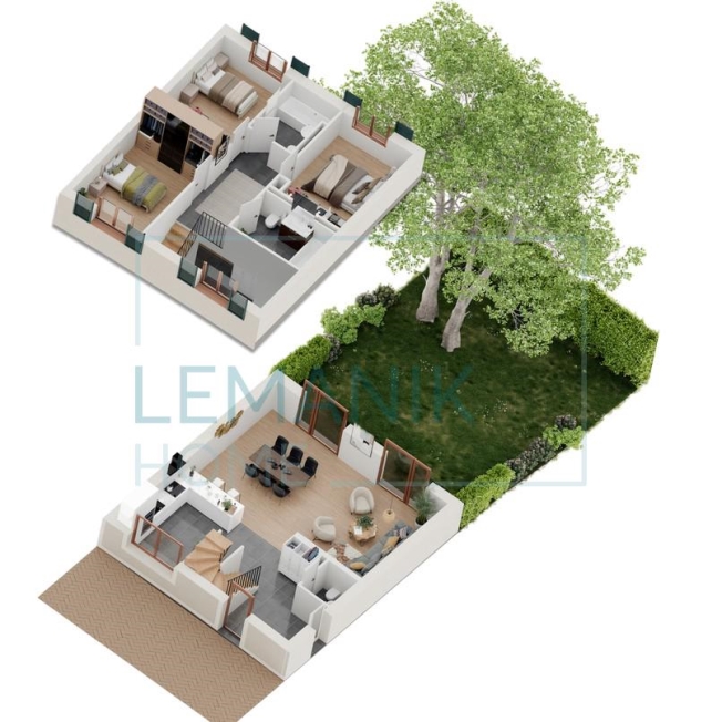 Im Bau 5-Zimmer-Doppelhaus mit Garten in Troinex; Beförderung CLOS DES HAIES -  Bild 3