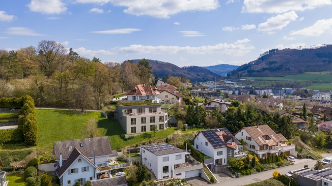 Wohneigentum an sonniger Südwesthanglage mit unverbaubarer Panoramaaussicht am Frickberg in Frick -  Bild 1