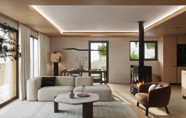 Chalet mitoyen contemporain sur plan  5,5 pièces à Euseigne (Hérémence) -  Bild 1