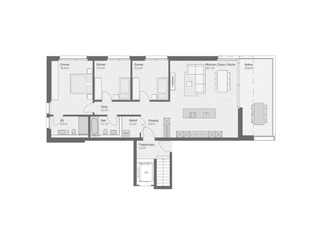4.5 Zimmer Attikawohnung – Grosszügig und modern -  Bild 6
