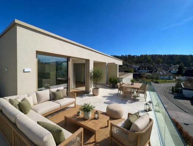 Prächtiges Doppelhaus mit großer Terrasse von 45 m², hell und modern -  Bild 4