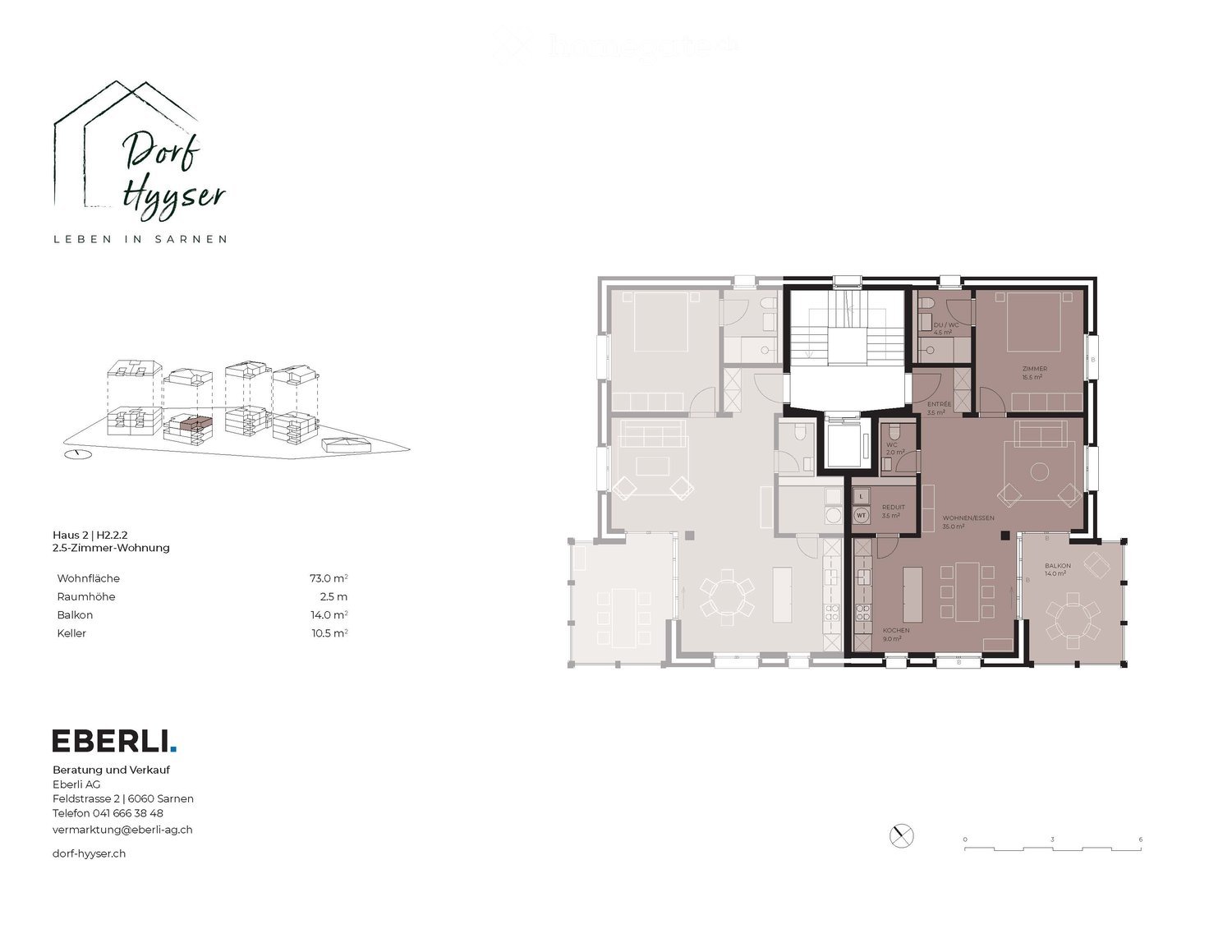 Moderne 2.5-Zimmer-Wohnung im Zentrum von Sarnen -  Bild 4