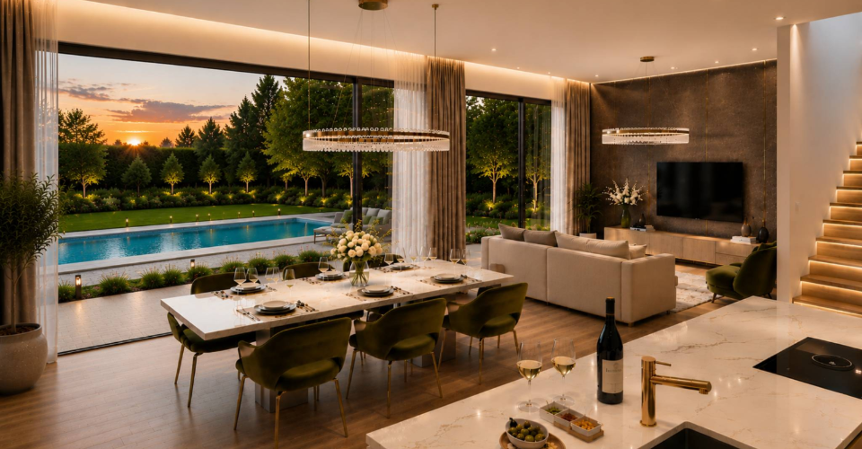 Projet contemporain – Lot A dans un ensemble de deux villas mitoyennes - Maison jumelée 5.5 pièces - image - 2