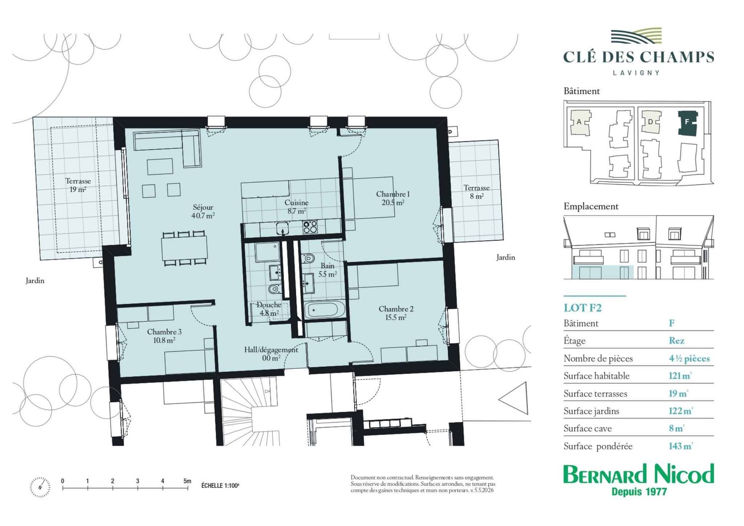 Appartement de 4.5 pièces avec terrasse et jardin -  Bild 9
