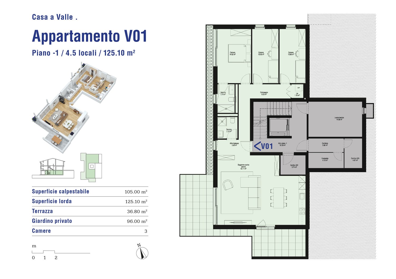 Neue 4.5-Zimmer-Wohnung mit Garten in Cadenazzo in strategischer Lage -  Bild 11