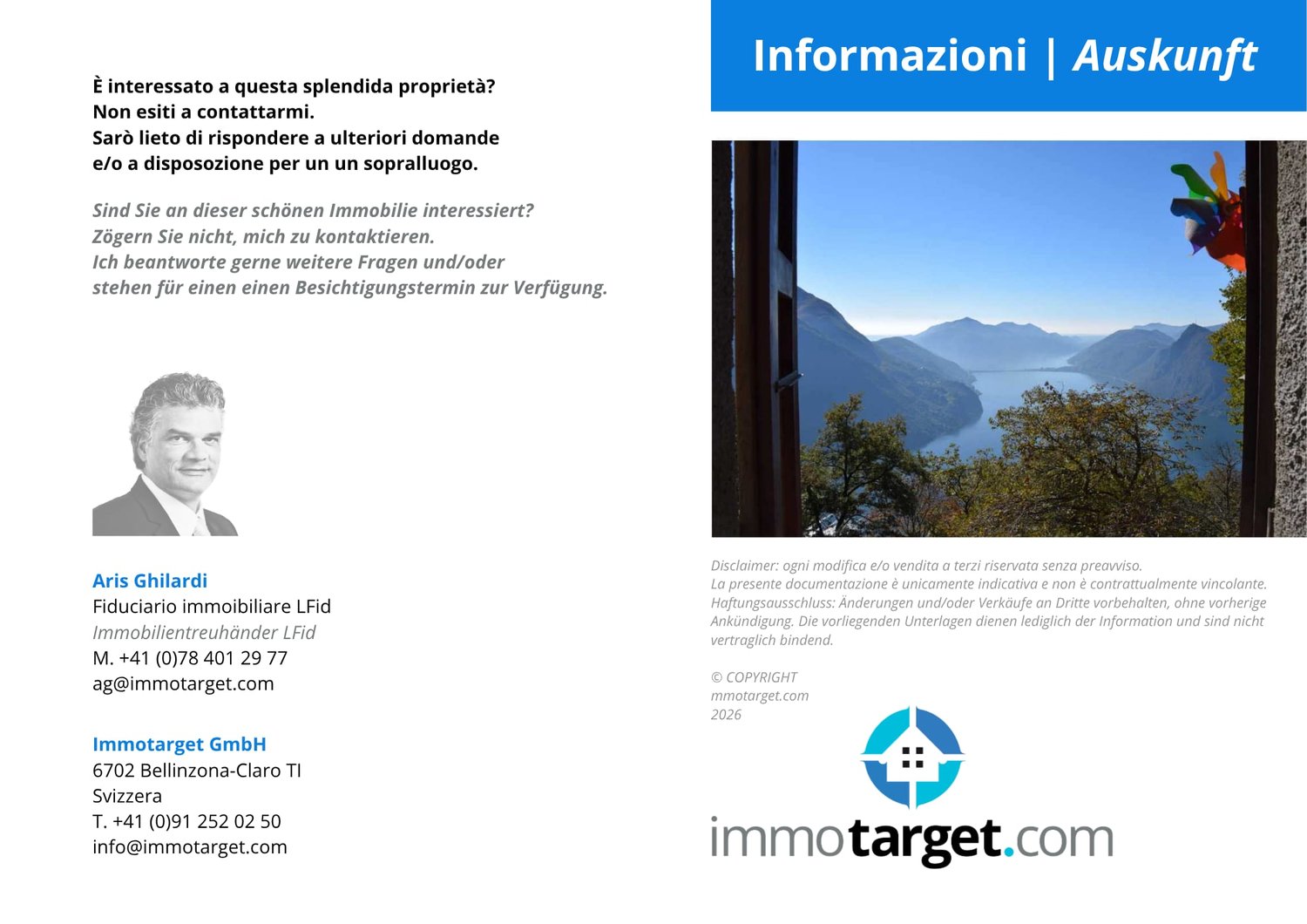 Villa 4.5 locali con giardino e vista aperta a Brè sopra Lugano -  Bild 13