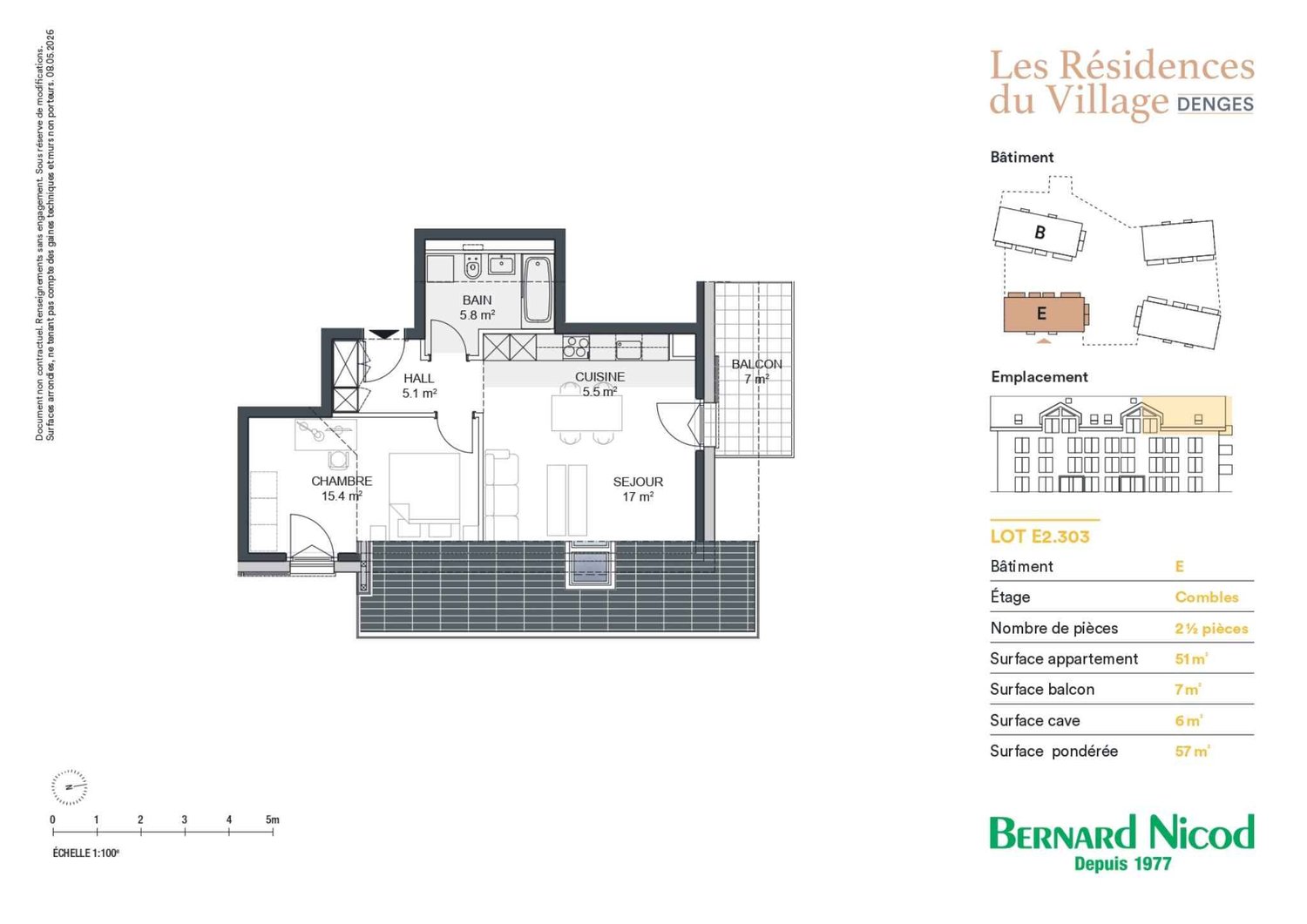 Appartement de 2,5 pièces avec balcon  Idéal pour un investissement -  Bild 4