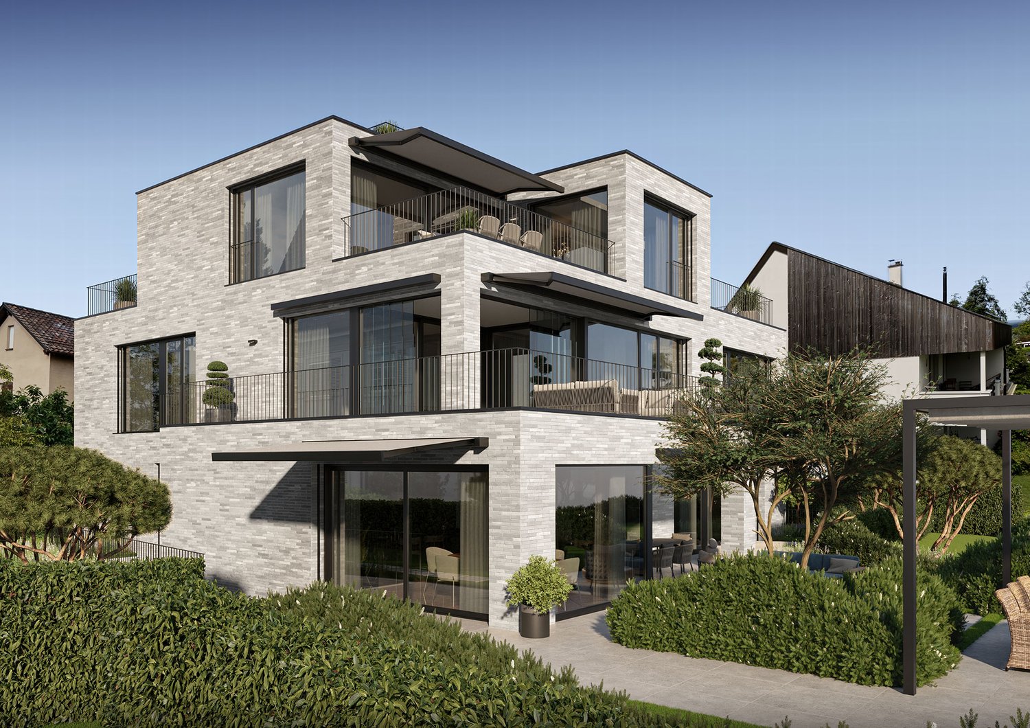 Exklusive 5.5-Zimmer-DUPLEX-Gartenwohnung SMARAGD mit Wellness-/F... - Kilchberg_Exterior_2_Web.jpg