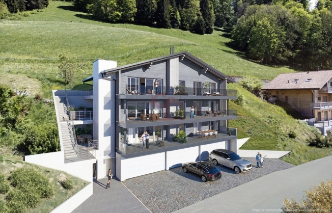 Charmey – Aussergewöhnliche 4.5-Zimmer-Neubauwohnung mit Panoramablick -  Bild 1