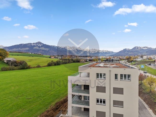 Aussergewöhnliche Attikawohnung 5' von Bulle entfernt – Terrasse 67 m² & Panoramablick -  Bild 2