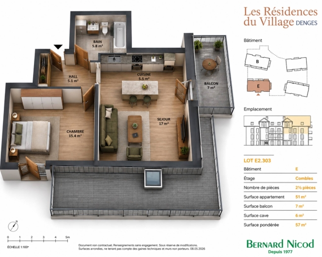 2,5-Zimmer-Wohnung mit Balkon Ideal für eine Investition -  Bild 1