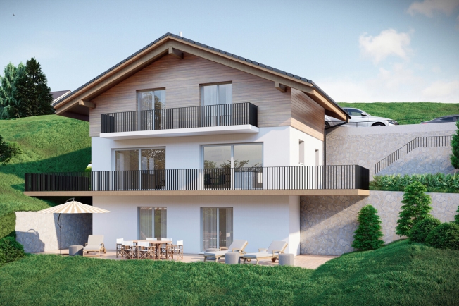 Neubau 5 bis 6 Zimmer Einfamilienhaus an aussichtsreicher Hanglage -  Bild 1