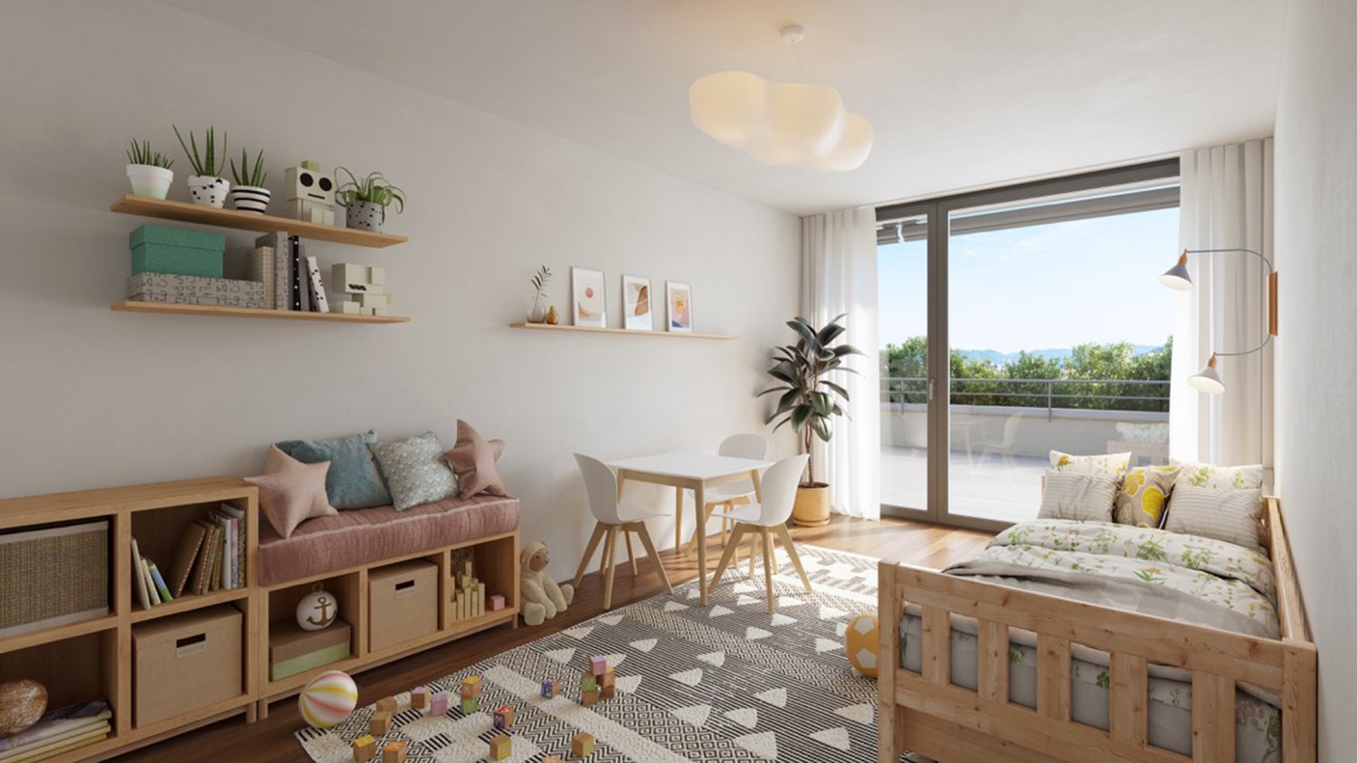 Exklusive Attikawohnung mit grosser Terrasse und Panorama-Weitblick - INNENVISUALISIERUNG