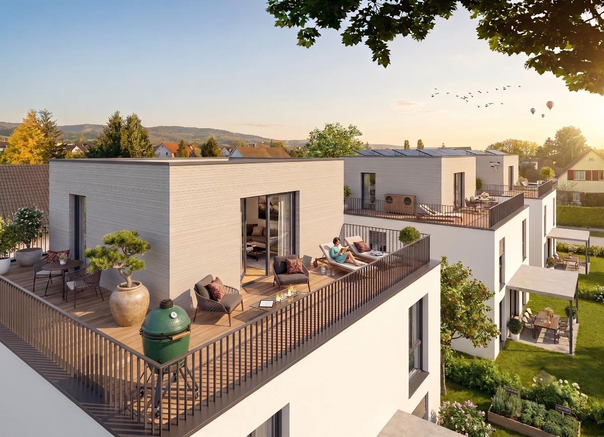 6.5-Zimmer-Neubau-Panoramavilla mit Attika in Wahlen b. Laufen -  Bild 1