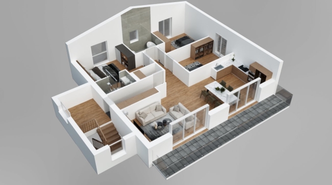 4,5-Zimmer-Wohnung auf dem Dachboden in Les Neyres -  Bild 2