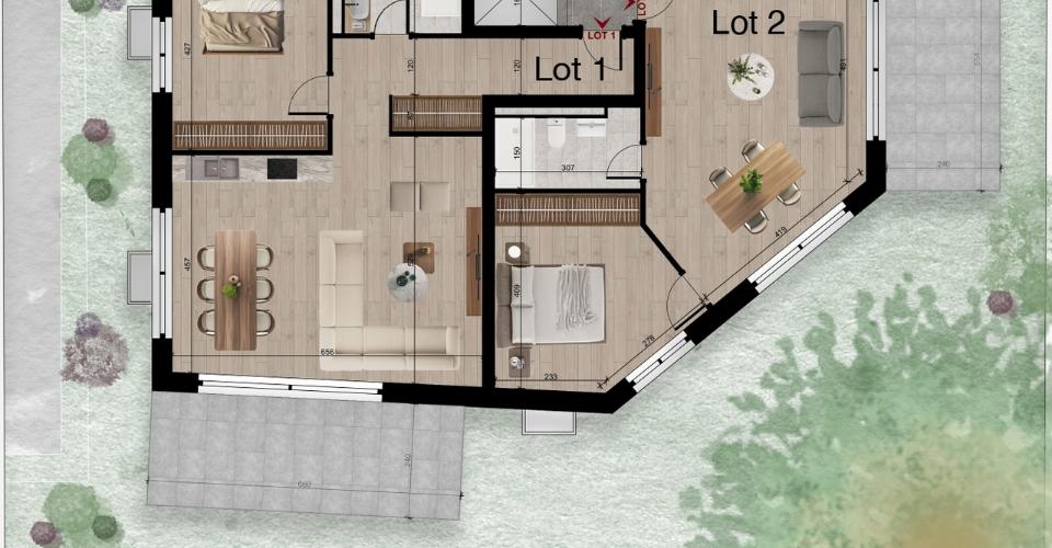 Morges — Appartement Lot 2 de 2.5 pièces s= 72,11 m2 - Appartement 2.5 pièces - image - 2
