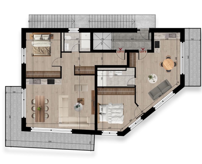 Morges — Zeitgenössische Wohnung, Grundstück 5 von 2,5 Zimmern, 2. Stock -  Bild 1