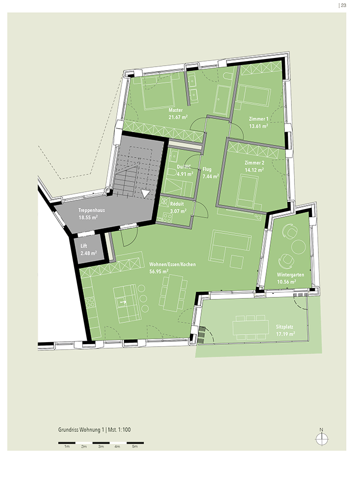 Exklusive Gartenwohnung mit unverbaubarer Aussicht. Neue Preise - A1 -  Bild 5