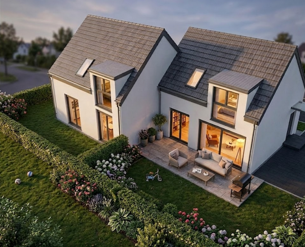Neubau mit Tiefgarage in Hunzenschwil - Doppeleinfamilienhaus in Hunzenschwil