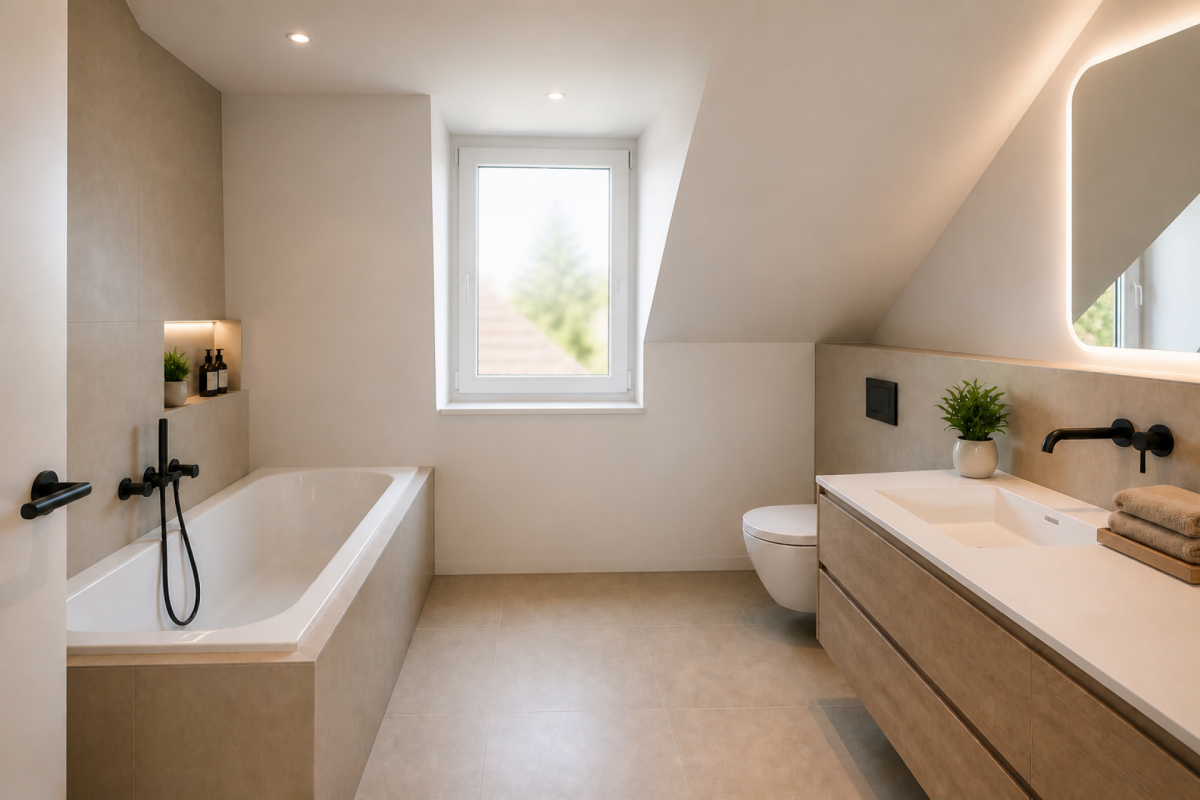 Neubau mit Tiefgarage in Hunzenschwil - Badezimmer - Haus A