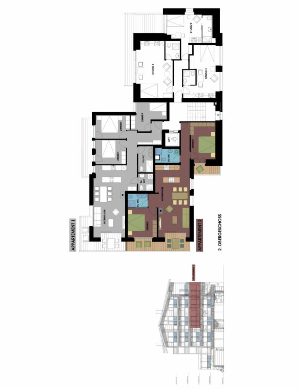 Domino Alpenchalet - Neubau 2026 zentrale, ruhige Lage, Panoramabalkone. Reserviert. -  Bild 11