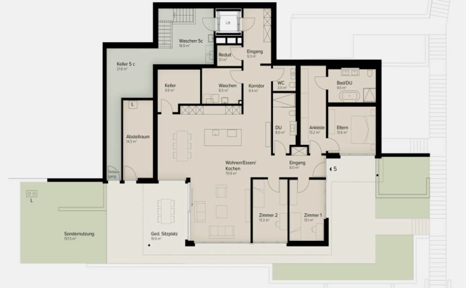 211 m² | Luxuriöses 4.5-Zimmer-Terrassenhaus - In den Reben -  Bild 12