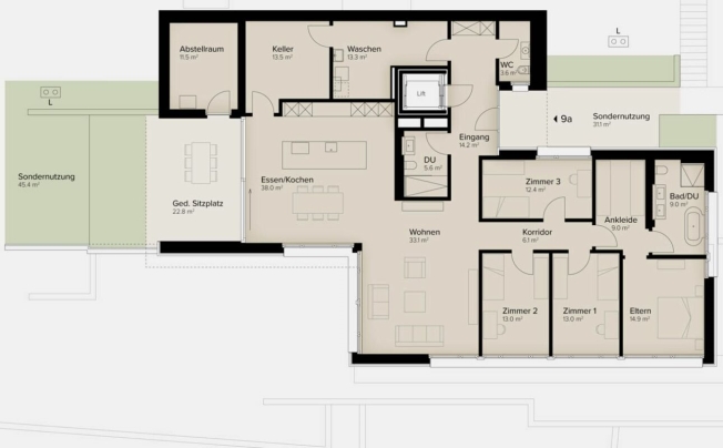Traumhafte Fernsicht auf Alpstein mit Säntis und Churfirsten - 5.5-Zi.-Terrassenhaus -  Bild 13