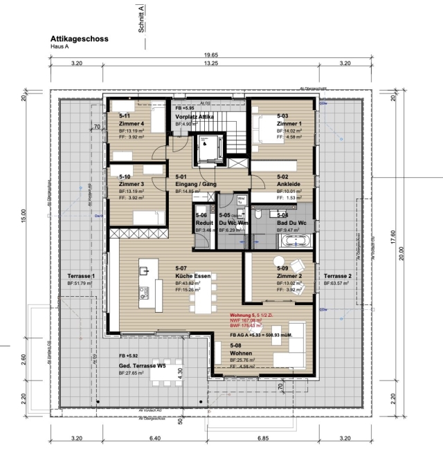 Moderne 5.5-Zimmer-Attikawohnung mit 143m² Terasse in Oberbüren (A5) -  Bild 5