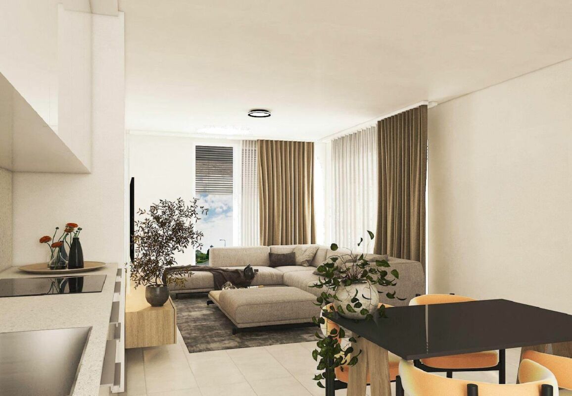 Neubau: 4.5-Zimmer-Attikawohnung in Oberurnen mit atemberaubendem Panorama-Blick - Visualisierung Wohnzimmer