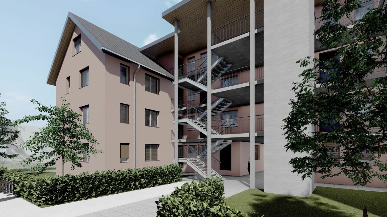 Neubau: 4.5-Zimmer-Attikawohnung in Oberurnen mit atemberaubendem Panorama-Blick - Visualisierung Aussenfoto WEST