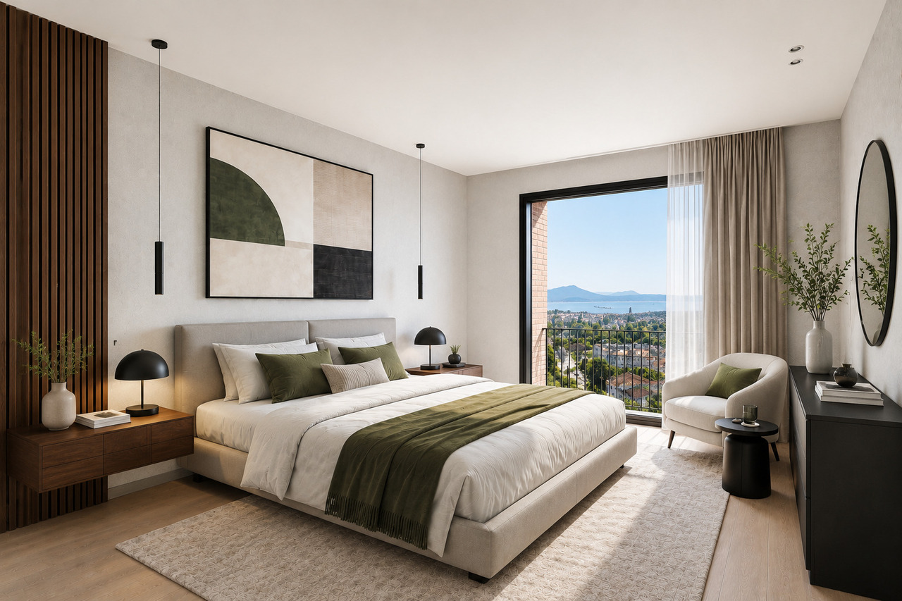 AUX PORTES DE LAUSANNE --  PENTHOUSE D'EXCEPTION -- TERRASSE EN ATTIQUE - Chambre parentale-dressing-salle d'eau privative