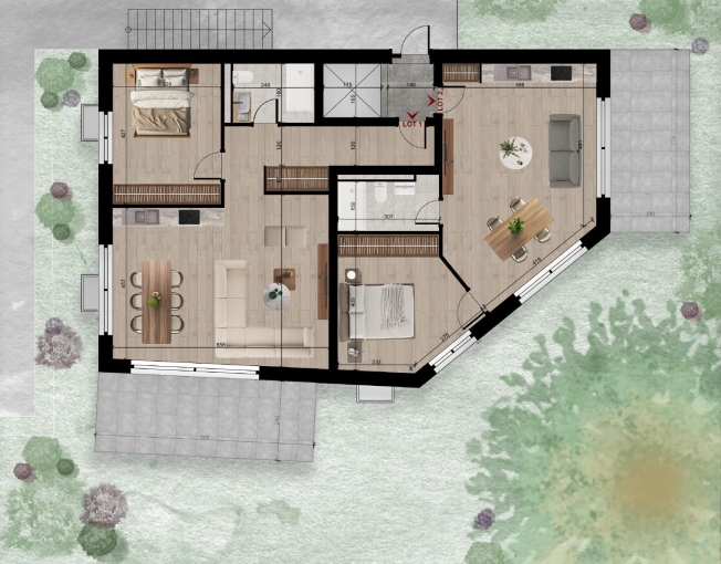 Neues Projekt Grundstück 1 2,5 Zimmer mit Terrasse und privatem Garten -  Bild 8