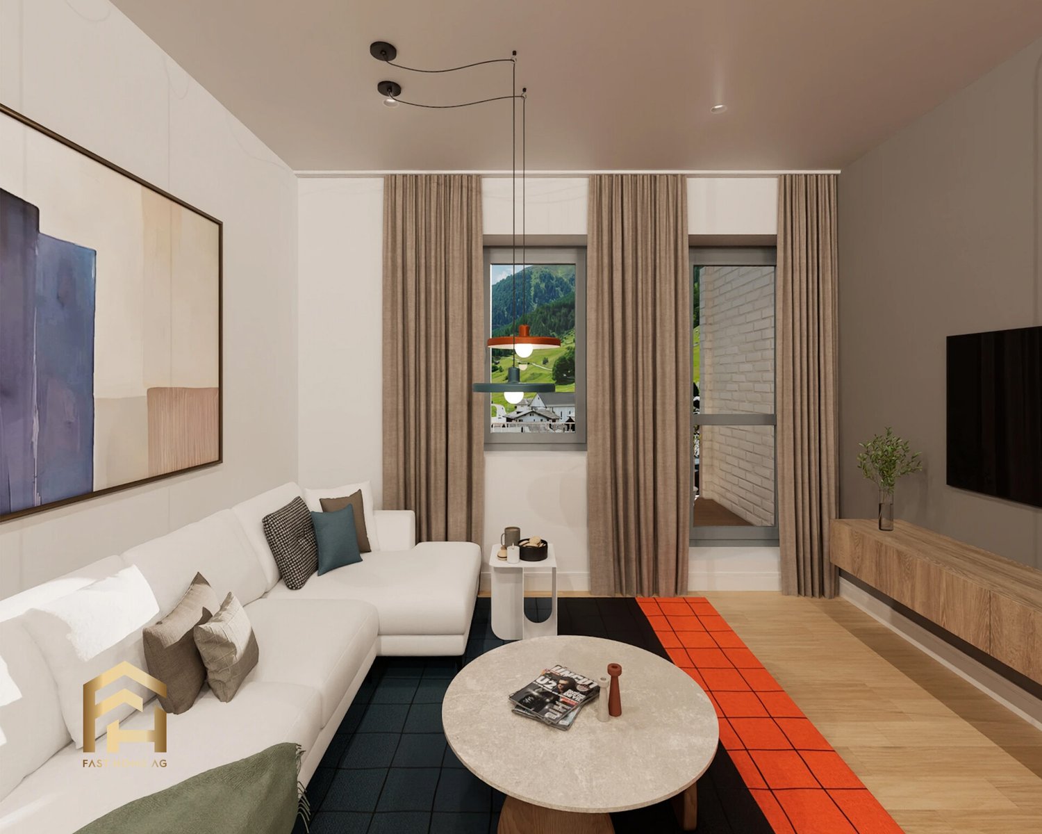 2.5-ZWG mit Nordausrichtung im sonnigen Ulrichen - Wohnzimmer