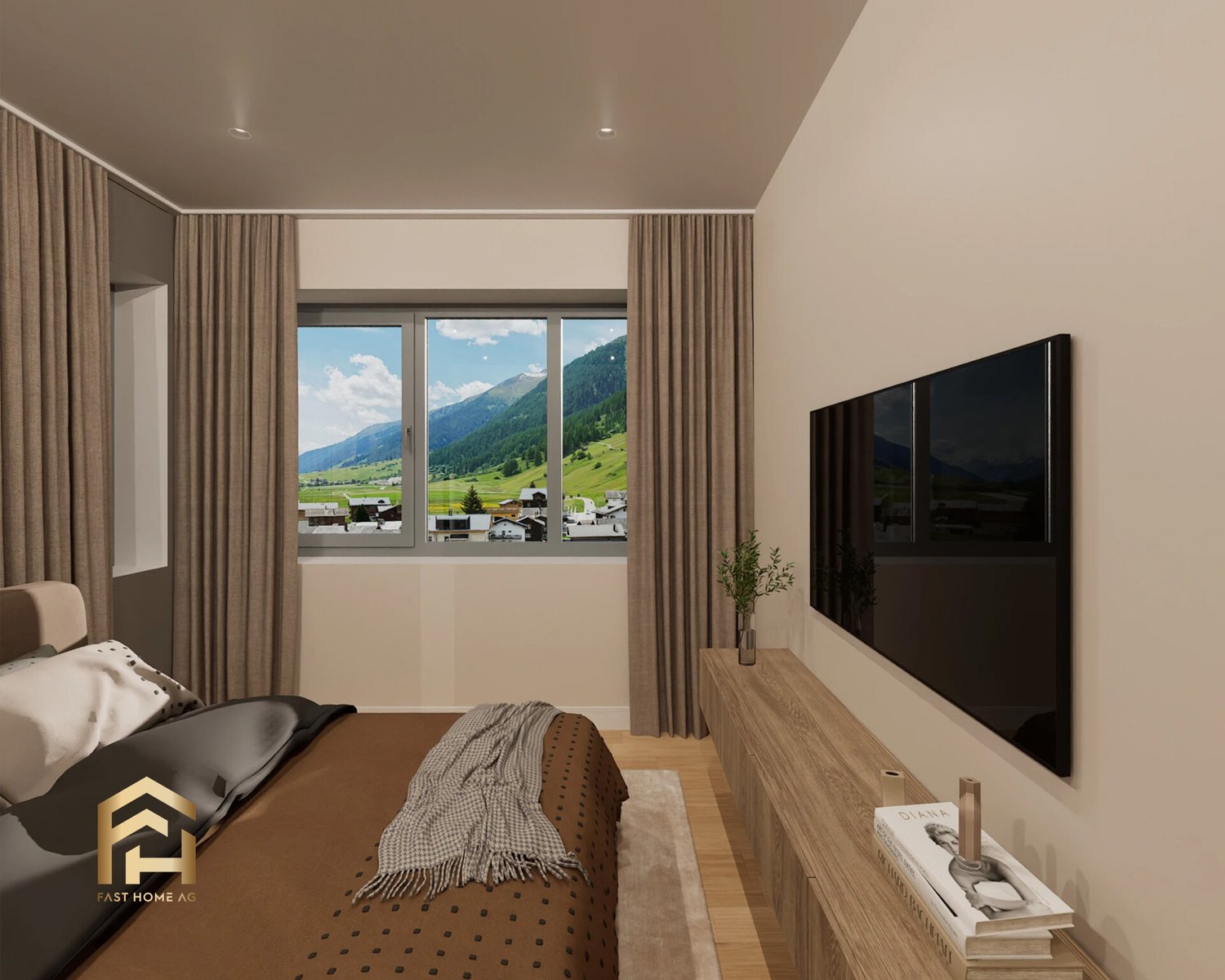 2.5-ZWG mit Nordausrichtung im sonnigen Ulrichen - Schlafzimmer