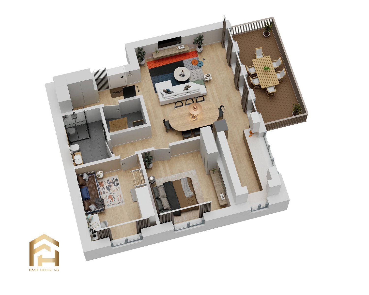 3.5-Zimmerwohnung mit Westausrichtung in Ulrichen - Ansicht 2