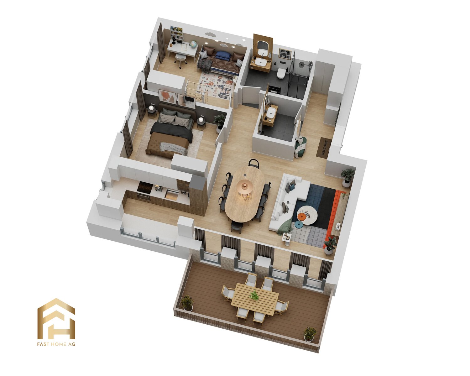 3.5-Zimmerwohnung mit Westausrichtung in Ulrichen - Ansicht 3