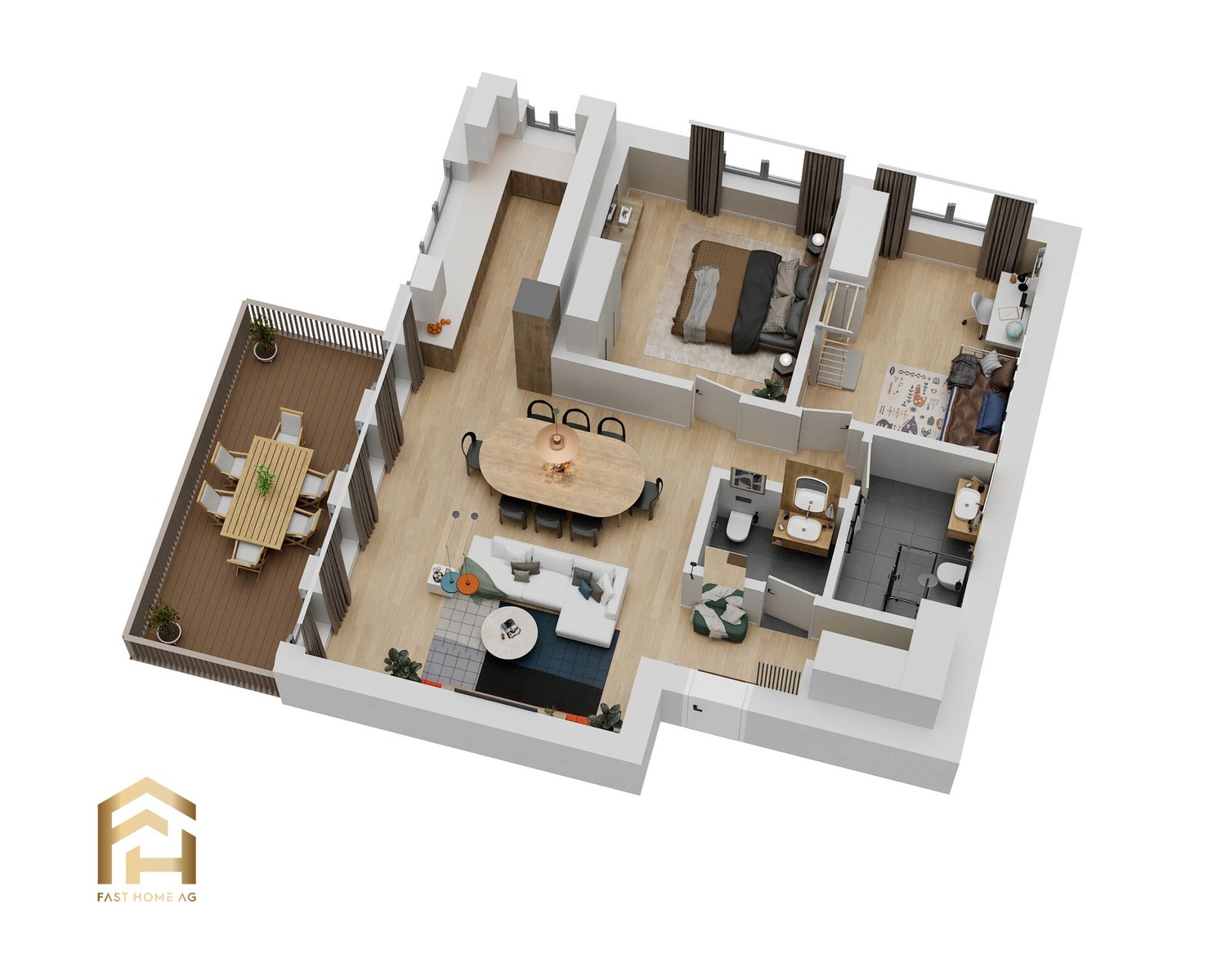3.5-Zimmerwohnung mit Westausrichtung in Ulrichen - Ansicht 4