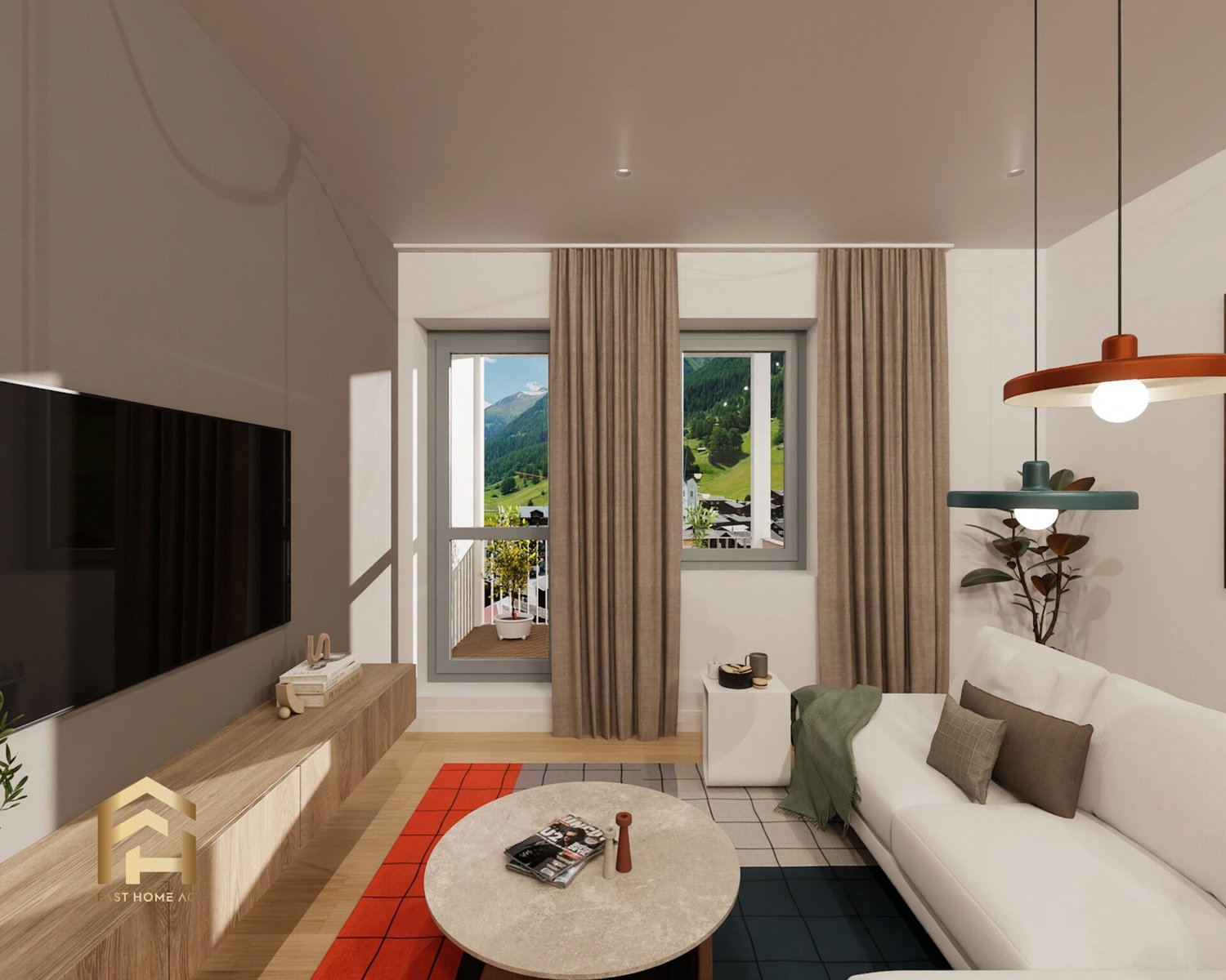 2.5-ZWG mit Ostausrichtung im sonnigen Ulrichen - Wohnzimmer