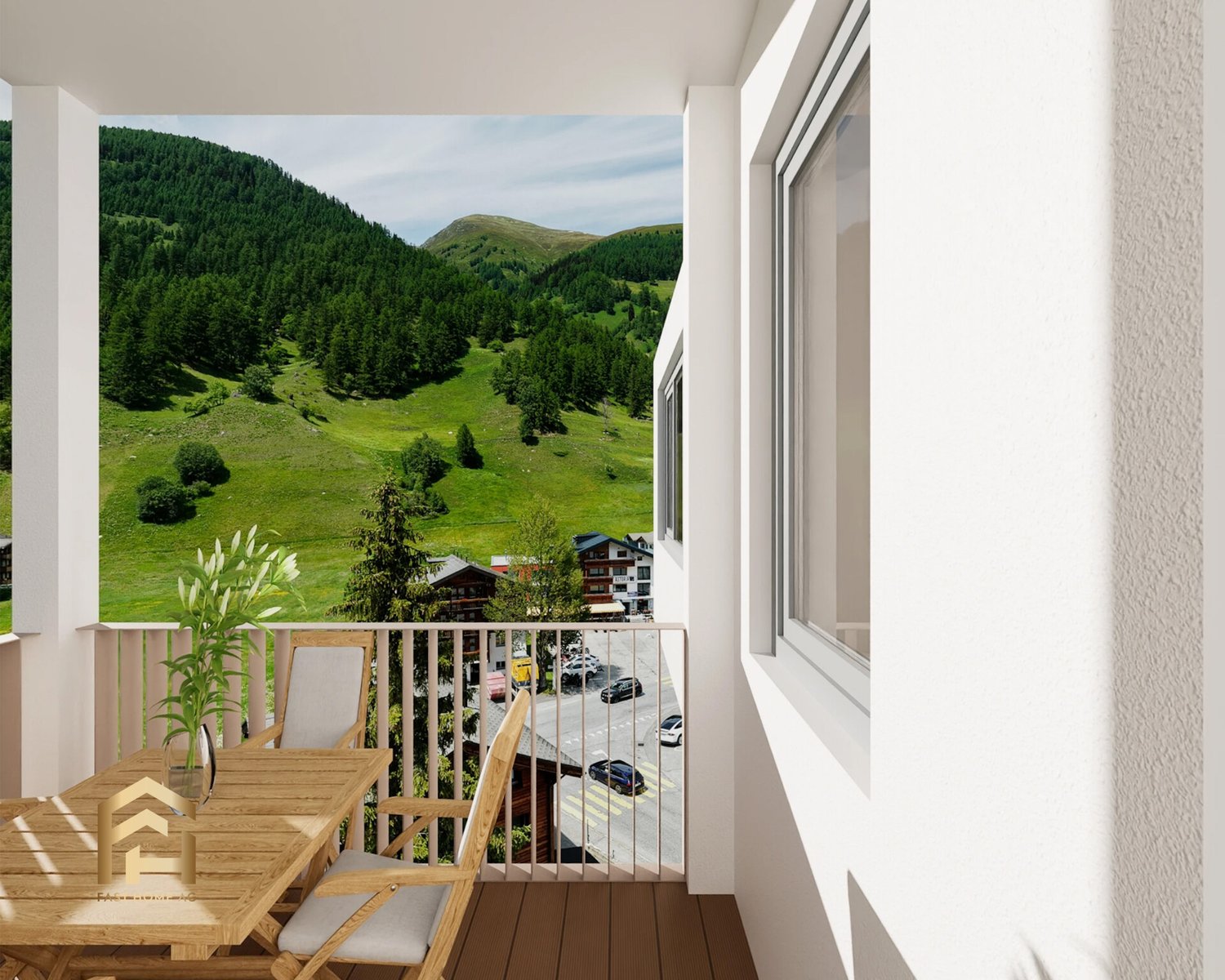 2.5-ZWG mit Ostausrichtung im sonnigen Ulrichen - Balkon