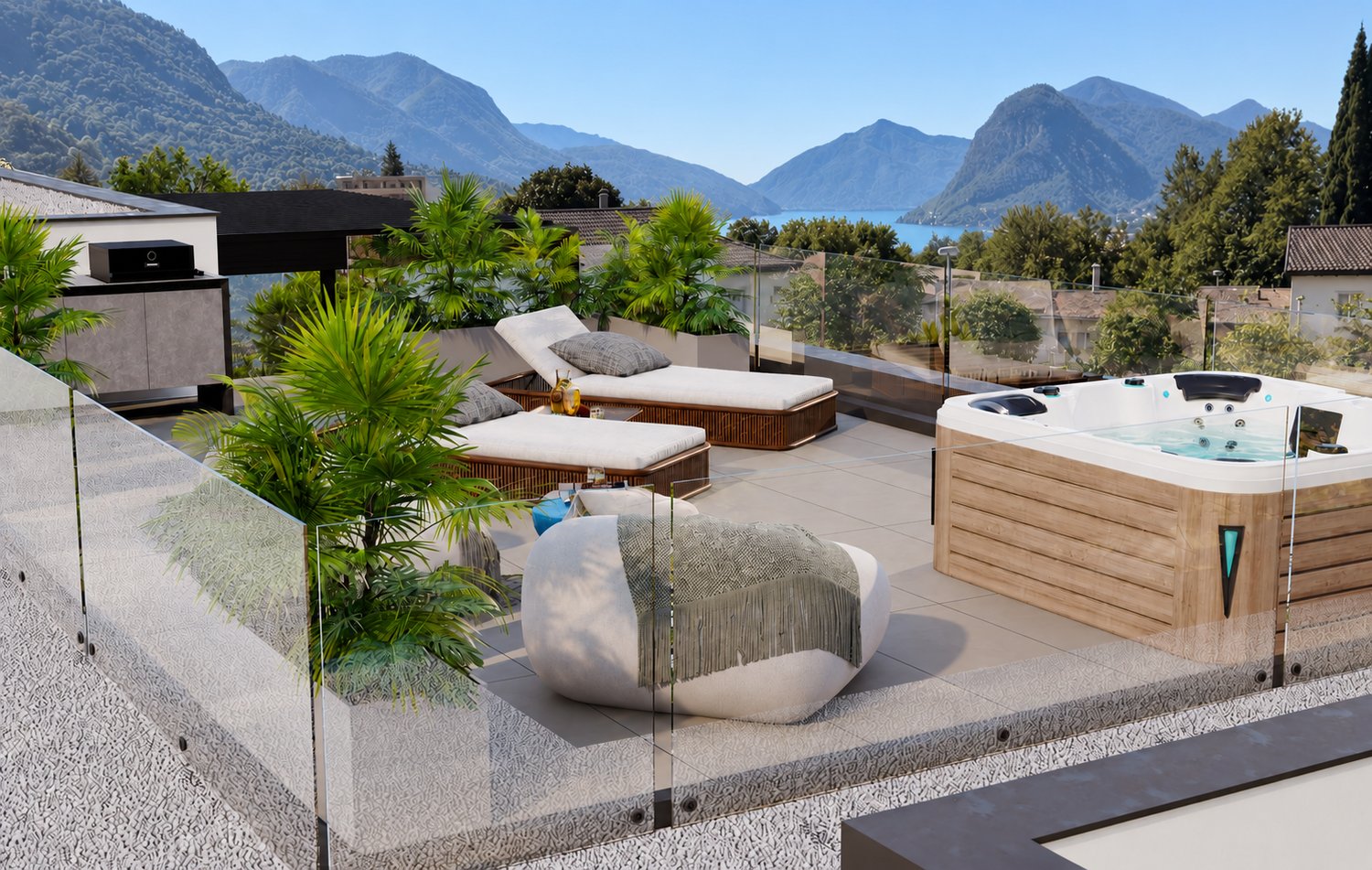 Residenza Le Gemme - Esclusivo Appartamento Attico con grandi terrazze e vista lago -  Bild 12