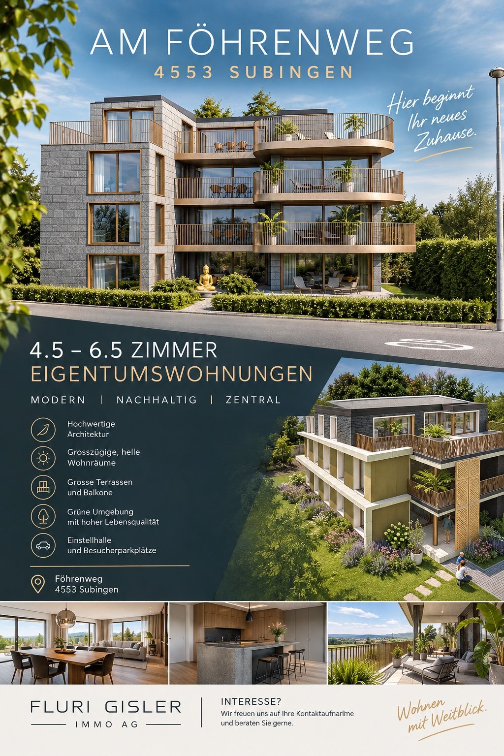 Attraktive 3.5-Zimmer-Dachwohnung im Neubau – Subingen, Föhrenweg 1 -  Bild 2