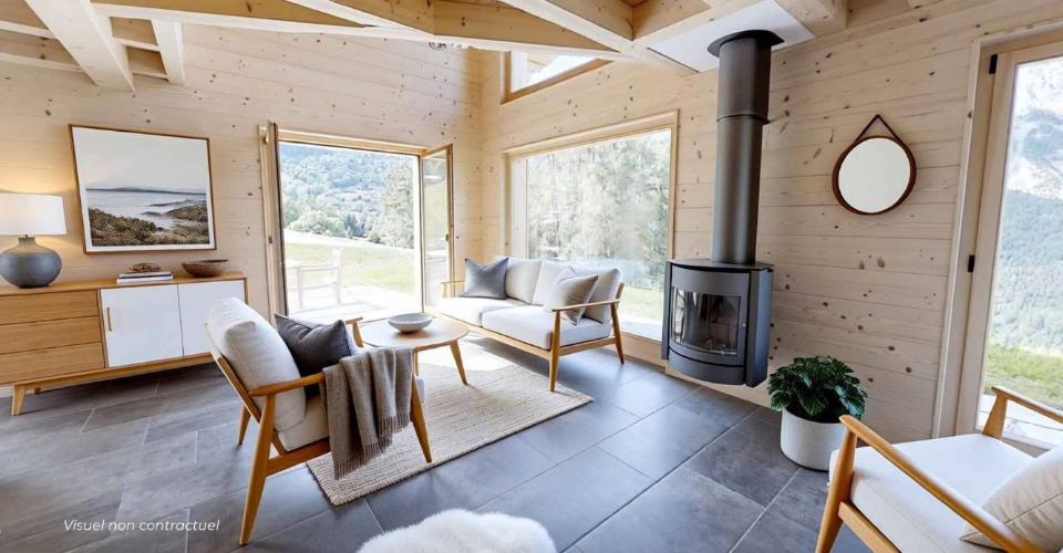 Projet neuf – Chalet individuel en mélèze à fort potentiel énergétique - Chalet 5.5 pièces - image - 2