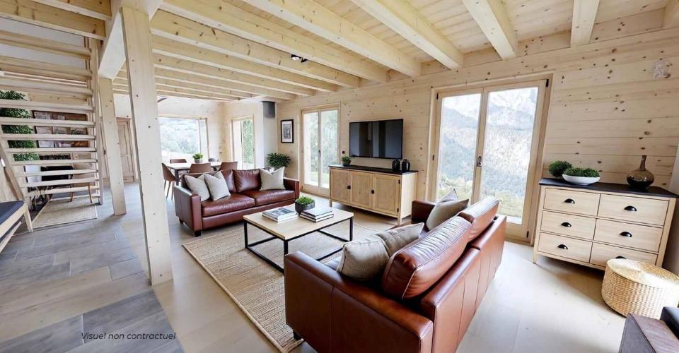 Projet neuf – Chalet individuel en mélèze à fort potentiel énergétique - Chalet 5.5 pièces - image - 3