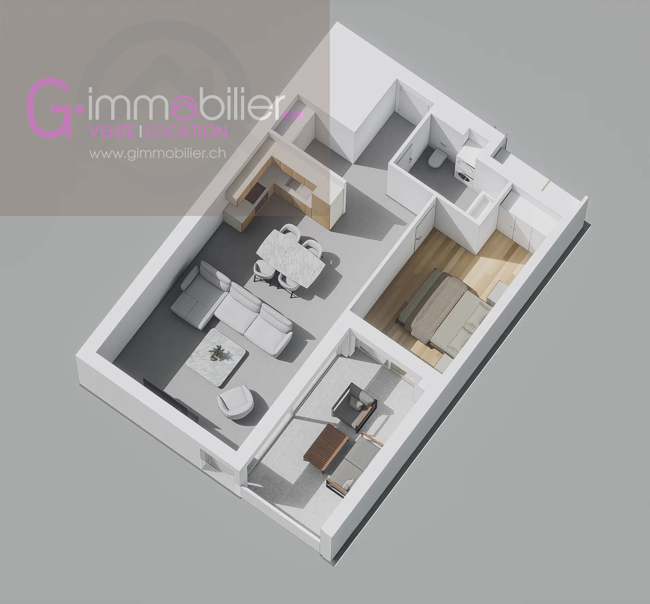 Appartement de 2,5 pièces de 80m2 au 1er étage avec loggia de 13m2 -  Bild 5
