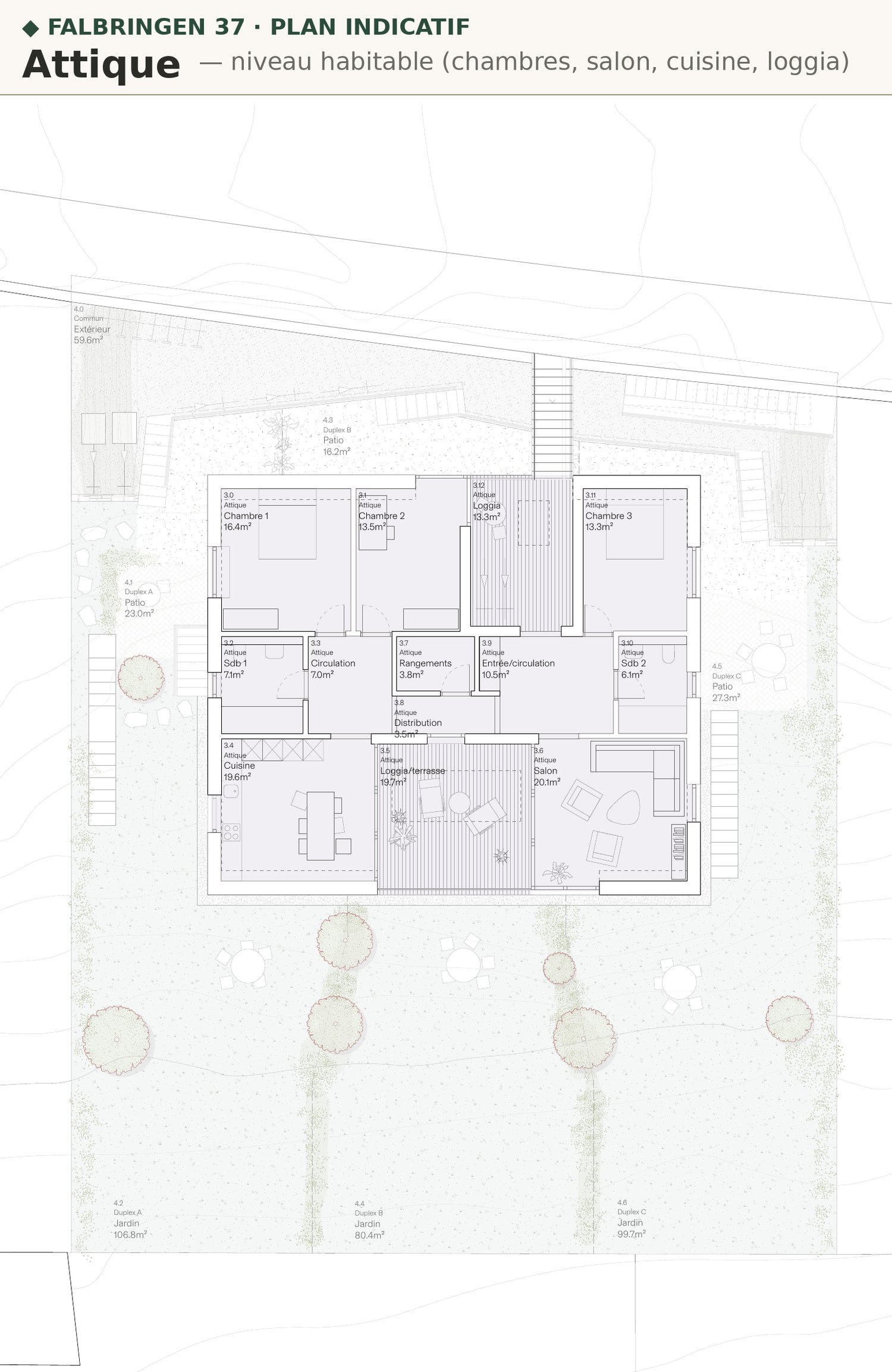 Attique 4.5 pièces, loggia 33 m² vue sur les Alpes — construction bois neuve, Biel/Bienne -  Bild 11