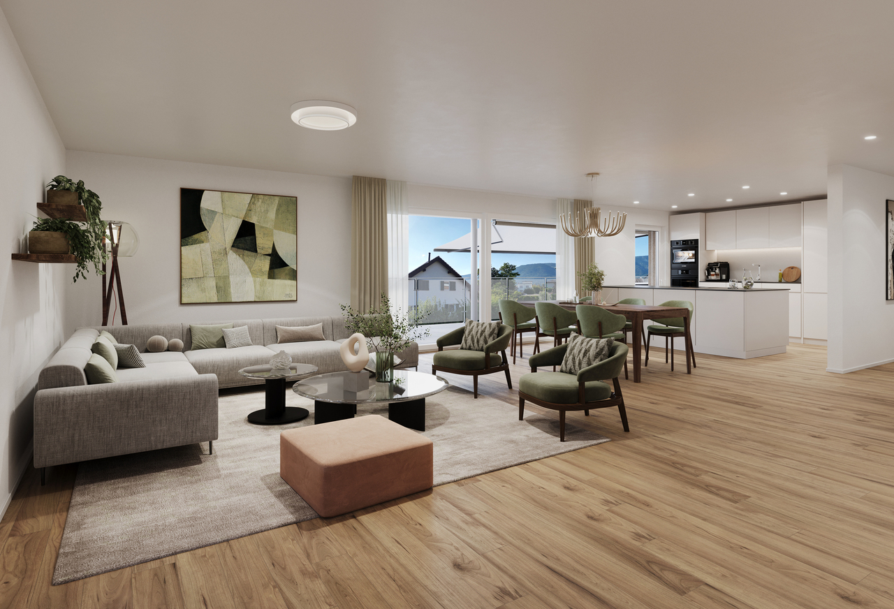 4.5 Z.-Wohnung C/D, im OG, 122m² Netto-Wohnfläche und 38m² Balkon - Wohnen 2. OG