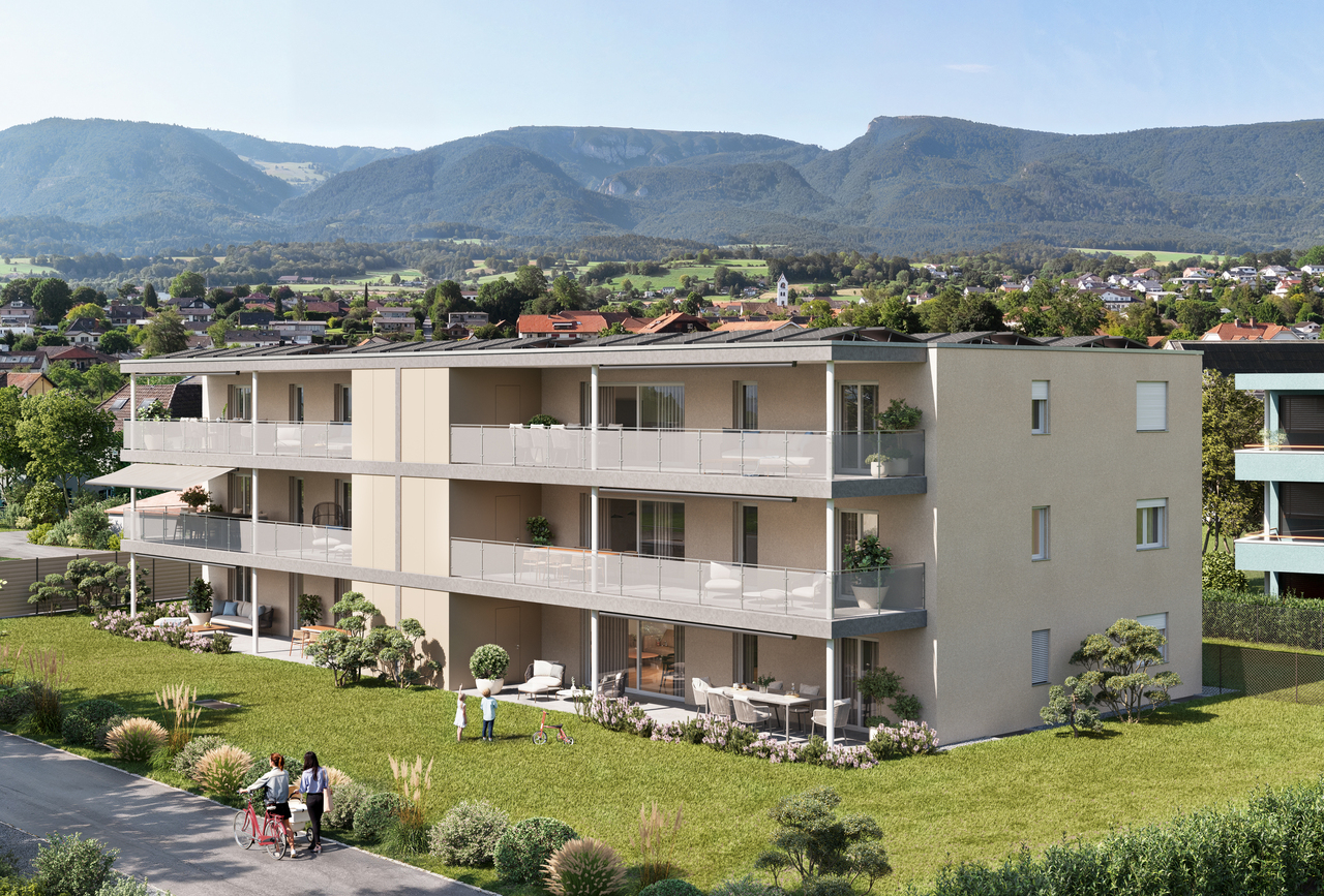 4.5 Z.-Wohnung C/D, im OG, 122m² Netto-Wohnfläche und 38m² Balkon - Aussenansicht